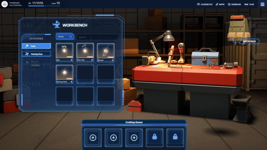 Crafting interface now
